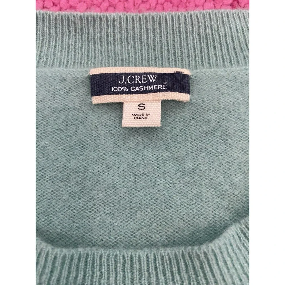 J. Crew 100% Cashmere Crewneck Pullover Sweater Green Size Small